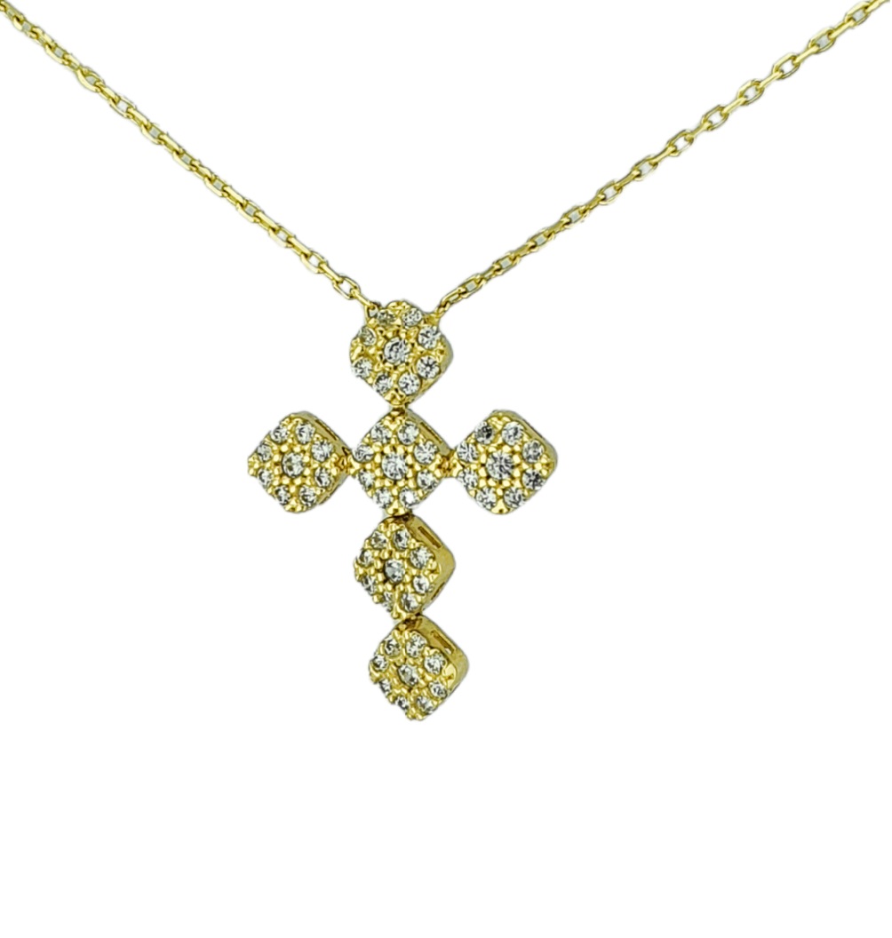 Κολιέ σταυρουδάκι χρυσό K14.5174 Κολιέ σταυρουδάκι χρυσό K14.5174