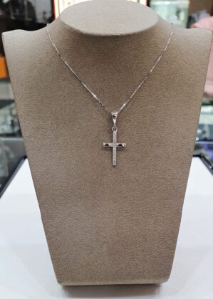 Κολιέ σταυρός λευκόχρυσο K14.5238