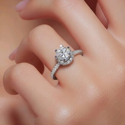 Μονόπετρο δαχτυλίδι λευκόχρυσο 14Κ Κ14.9244