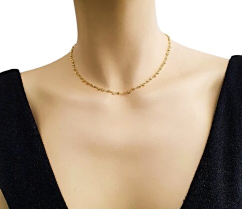 Χρυσό κολιέ με αλυσίδα 14 καράτια K14.5296