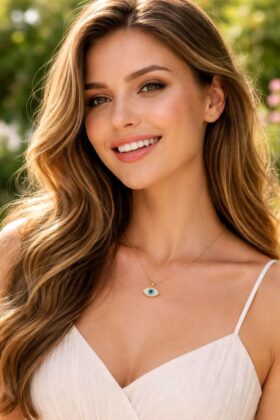 Κολιέ μάτι από χρυσό K14.K988