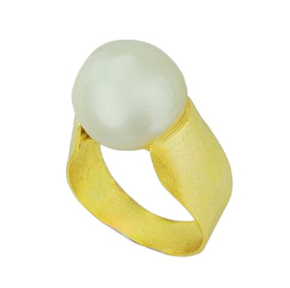 Χειροποίητο χρυσο δαχτυλίδι μαργαριτάρι Κ14.8048