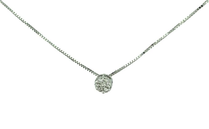 Λευκόχρυσο κολιέ 18κ με διαμάντια 0.10ct K18.808