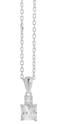 Κολιέ Ασημένιο 925° Μονόπετρο 5TU-KD010-1