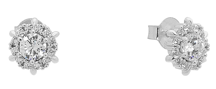 Σκουλαρίκια ροζέτα ασημένια 925 5F-SC085-1