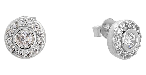 Σκουλαρίκια ροζέτα ασημένια 925 3A-SC686-1