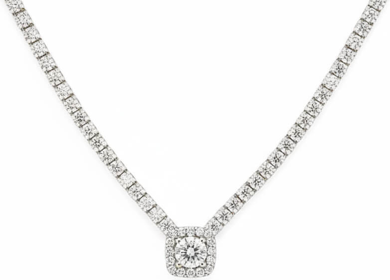 Κολιέ Ριβιέρα Ροζέτα Ασημένιο 925° 5TF-KD002-1 Κολιέ Ριβιέρα Ροζέτα Ασημένιο 925° 5TF-KD002-1