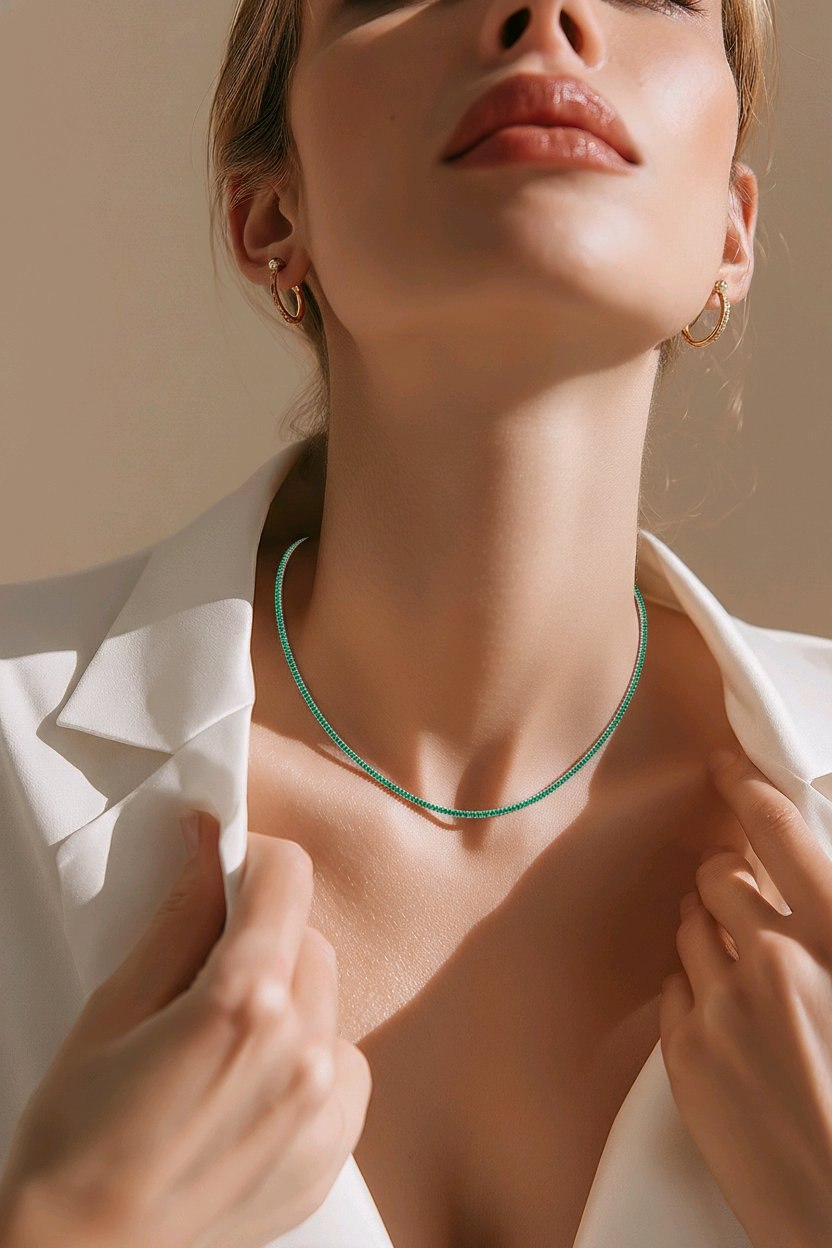 Κολιέ Ριβιέρα Ασημένιο 925° 6A-KD193-2 Κολιέ Ριβιέρα Ασημένιο 925° 6A-KD193-2