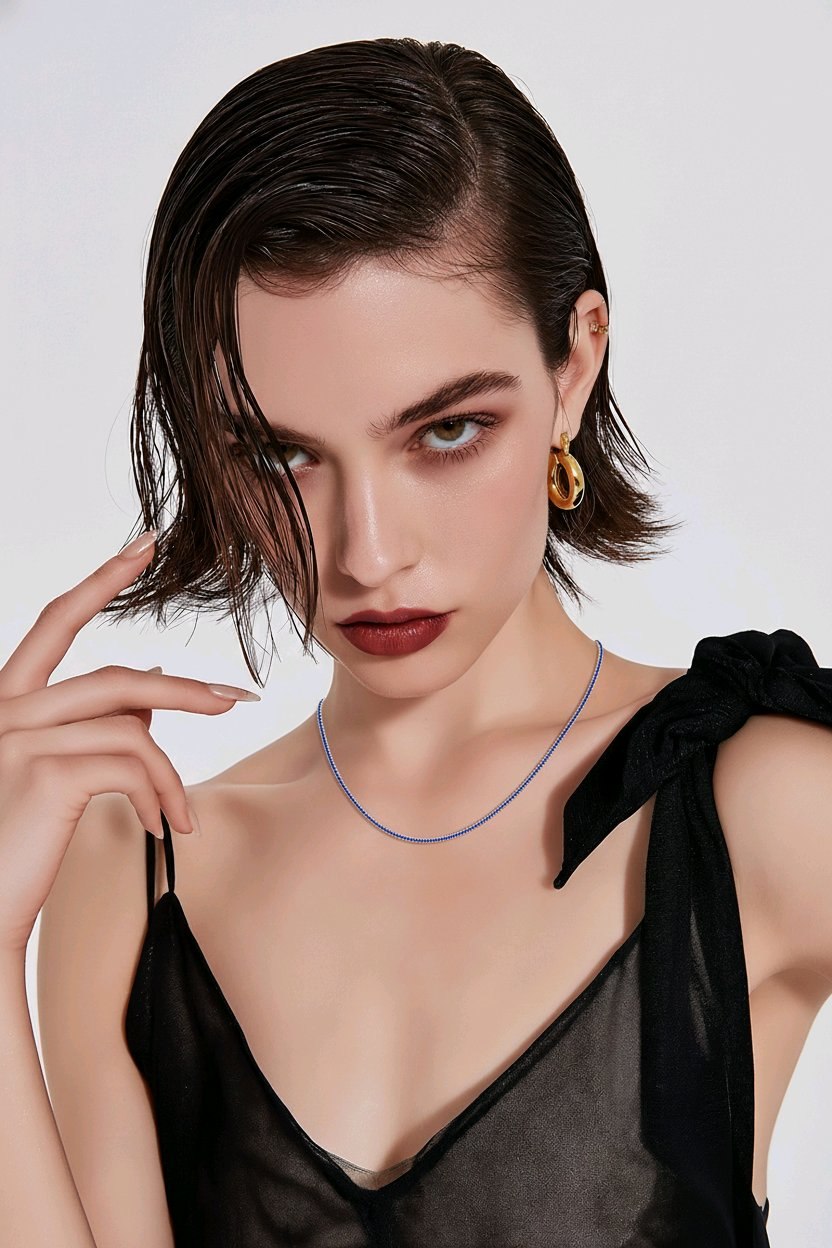 Κολιέ Ριβιέρα Ασημένιο 925° 6A-KD172-4 Κολιέ Ριβιέρα Ασημένιο 925° 6A-KD172-4