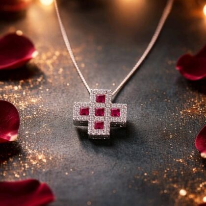 Σταυρός Με Αλυσίδα Ασημένιος 925° 5T-DS091-3