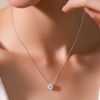 Κολιέ Ασημένιο 925° Μονόπετρο 4A-KD442-1
