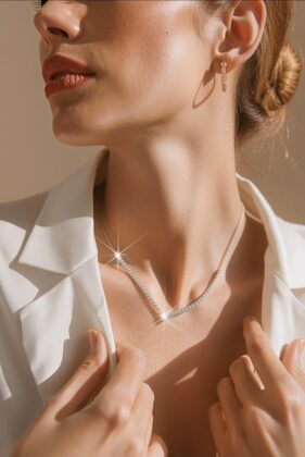 Κολιέ Λευκόχρυσο 14 καράτια K14.286