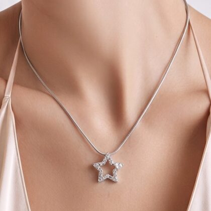 Κολιέ Ασημένιο Αστέρι 1Β-KD094-2