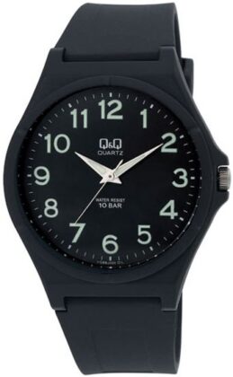 Q&Q Black Rubber Strap VQ66J005Y