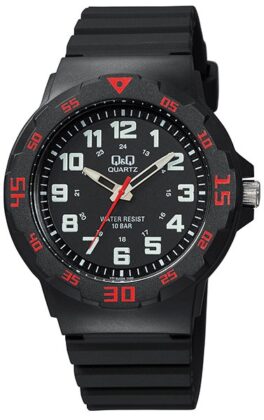 Q&Q Black Rubber Strap VR18J006Y