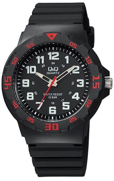 Q&Q Black Rubber Strap VR18J006Y Q&Q Black Rubber Strap VR18J006Y