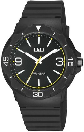 Q&Q Black Rubber Strap V02A-002VY