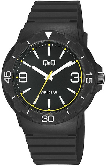 Q&Q Black Rubber Strap V02A-002VY Q&Q Black Rubber Strap V02A-002VY